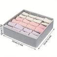 thumbnail image 3 of 24 Cell Foldable Drawer Organizer, Non-Woven Sock and Underwear Storage Box, Grid Divider Storage Container for Socks Ties Belts and Personal Accessories(Gray,32x10cm), 3 of 5