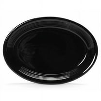Tuxton China CBH-1352 Concentrix 13.5 in. x 9.75 in. Oval Platter Coupe - Black  - 6 pcs