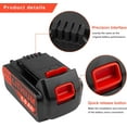 thumbnail image 2 of 2-Pack 6Ah Max 20V Lithium Battery Replacement for Black & Decker ASL/BDC/LD/LC/LP Series, Compatible with LBXR20 LBXR20B LBXR20-OPE LBXR2020 LBXR20 LB20 LBX20 - High Capacity Cordless Tool, 2 of 11