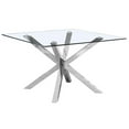 thumbnail image 2 of 47" x 47" Clear Glass 5pc Dining Set with Silver Stainless Steel, 2 of 4