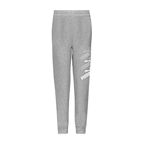 PUMA Boys' Amplified Essential Jogger, Light Heather Grey, 5