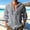 Grey, variant on Cotton Linen Hooded Shirts for Men Long Sleeve Lightweight Breathable Button Down Cardigan Shirts Jacket