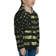 thumbnail image 3 of Kll Unisex Kids Boys Girls Hooded Pocket Pullover Hoodies-American Flag Camo, 3 of 9