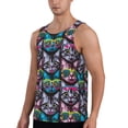 thumbnail image 2 of Goofa Happy Kitten Faces Pattern Men's Workout Tank Top Slim-Fit Tank Quick Dry Fit Muscle Tank Top Beach Tank Top Bodybuilding Sleeveless T Shirt-4X-Large, 2 of 7