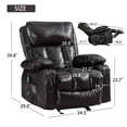thumbnail image 6 of Single Leather Recliner Chair with Remote Control, Recliner Chair for Living Room Padded Seat PU Leather, PU Leather Massage Chair Recliner Seat Club Chair for Home Theater Seating, S12554, 6 of 10