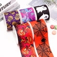 thumbnail image 3 of Cintas de grogrén con estampado de murciélago fantasma para Halloween, suministros de embalaje para decoración artesanal, 5 yardas 81386, 3 of 4