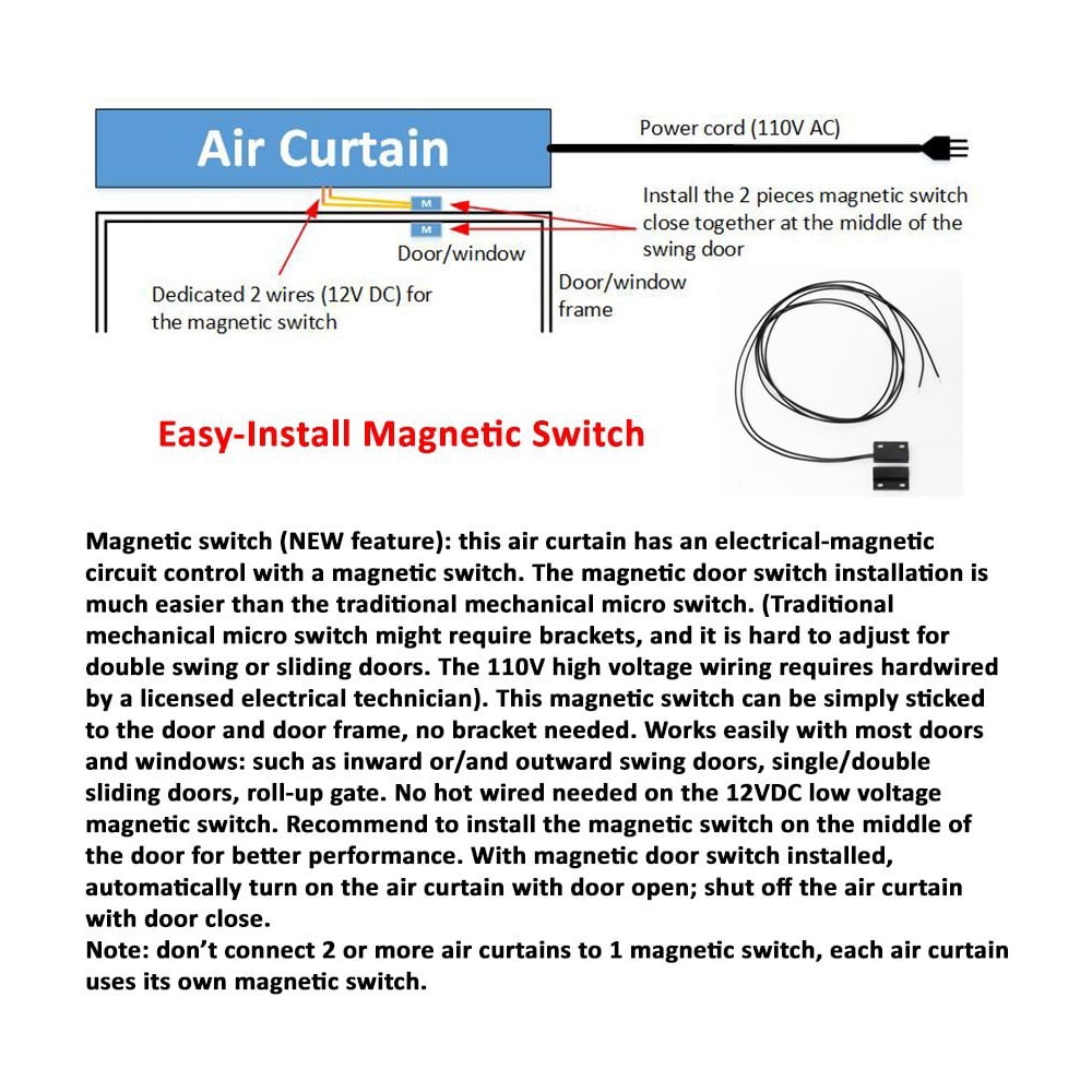 Awoco Fm 3509l Y M 36 Elegant 2 Speeds 900 Cfm Indoor Air Curtain