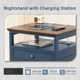 thumbnail image 6 of Joaxswe Bedroom Furniture Set, Includes 7 Drawer Dresser & 2 Pack 2 Drawer Nightstand with USB, Adult Farmhouse Dresser and Nightstand Sets, Navy, 6 of 11