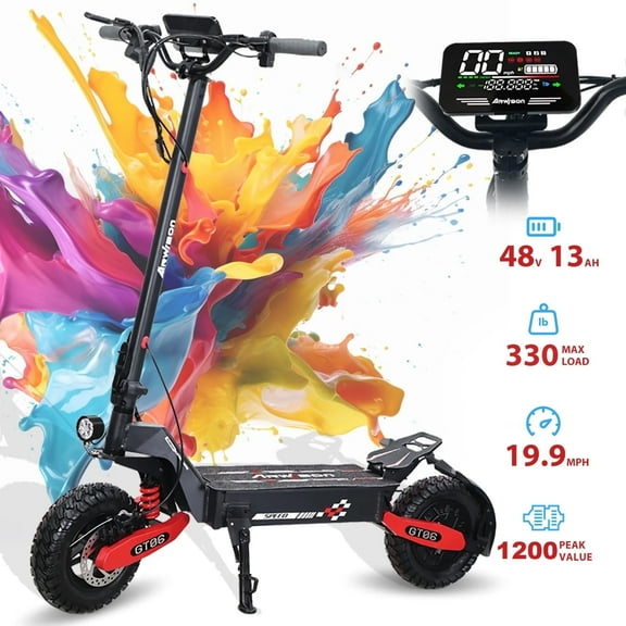 Kunyun 1200W Electric Scooter For Adults Top Speed 31MPH,40Miles Long Raneg,11'' Off-Road Tires Folding City commuting EScooter