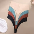 thumbnail image 5 of Aooho 3 PACK NO Camel Toe Panties Thong Panty Liners Workout G-String CamelToe Proof Underwear Seamless Anti Camel Proof Thongs for Leggings, 5 of 6