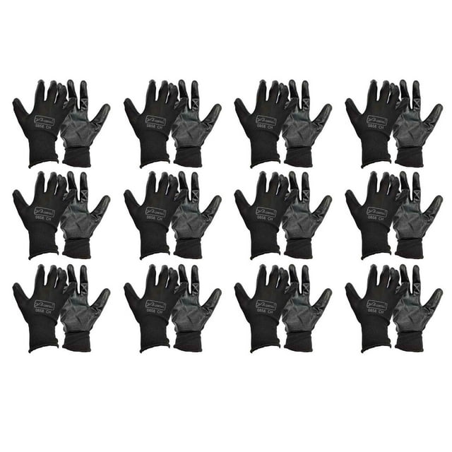 Guante Nylon Palma Nitrilo Color Negro Tamaño Chico 12 Pares Lion Tools 0858