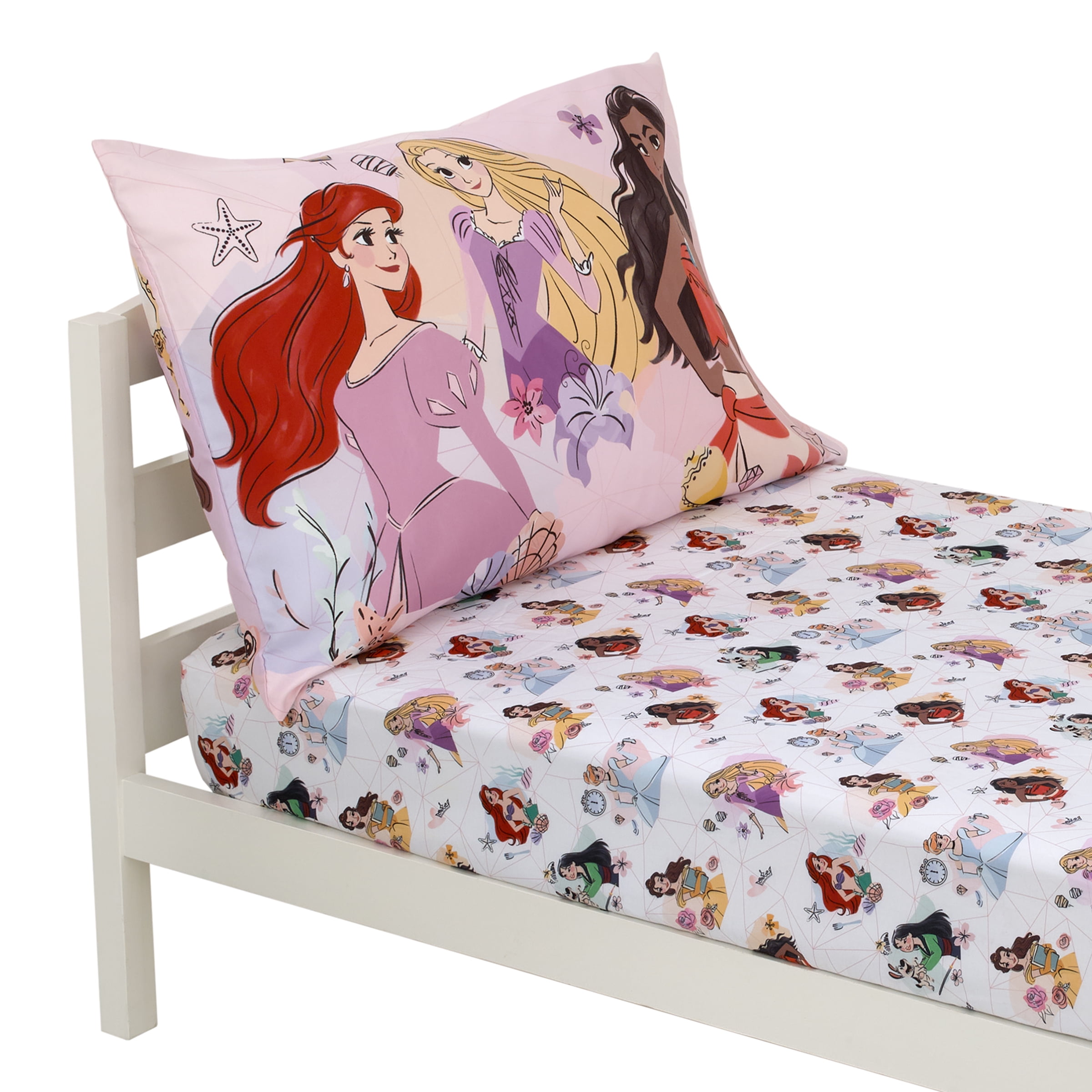 Disney Princess Always Be Bold 4Piece Toddler Bed Sheet Set with Comforter,  Pillowcase, Bottom and Flat Top Sheets in Polyester 7368416P - The Home  Depot