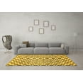 thumbnail image 3 of Ahgly Company Machine Washable Indoor Rectangle Checkered Yellow Modern Area Rugs, 2' x 4', 3 of 4