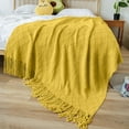 thumbnail image 4 of XEOVHV Knitted Throw Blankets for Couch and Bed, Soft Cozy Knit Blanket with Tassel, Lightweight Decorative Blankets and Throws, Farmhouse Warm Woven Blanket for Men and Women, 50"x71", 4 of 9