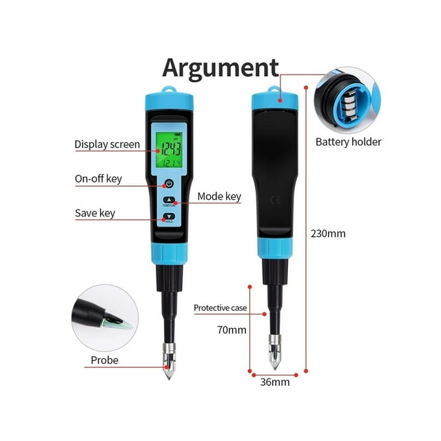 Digital Food PH Meter 0.01 High Accuracy Sensor Temp Acidity Tester 0-14pH Detection Pen for Food Fruit Cheese Meat Canning ,Upgraded Testing Structure
