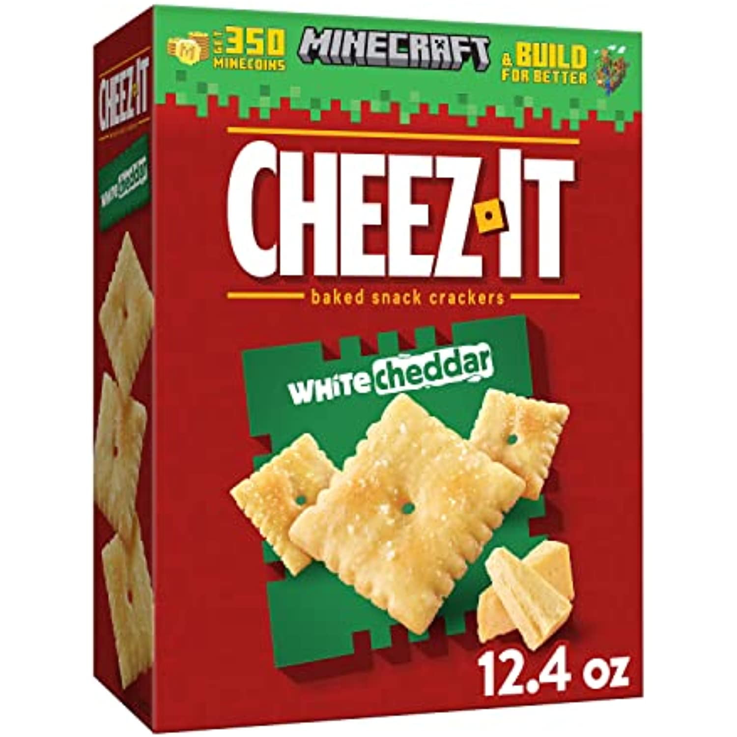 Cheez-It Cheese Crackers, Baked Snack Crackers, Office And Kids Snacks, White Cheddar, 12.4Oz Box (1 Box)