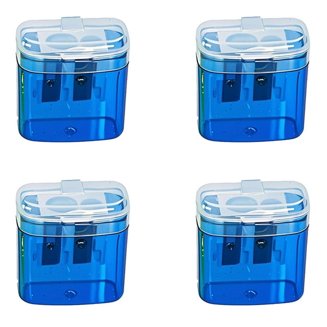 Compact Double Hole Handheld Pencil Sharpeners for Children Students and Families - for Home School and Craft Use 4PCS