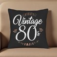 thumbnail image 5 of Set of 2 Vintage 80s Throw Pillow Covers 18x18in - Retro Black & White Cursive Design with Orange Accents for Couch Bed Car, 5 of 8