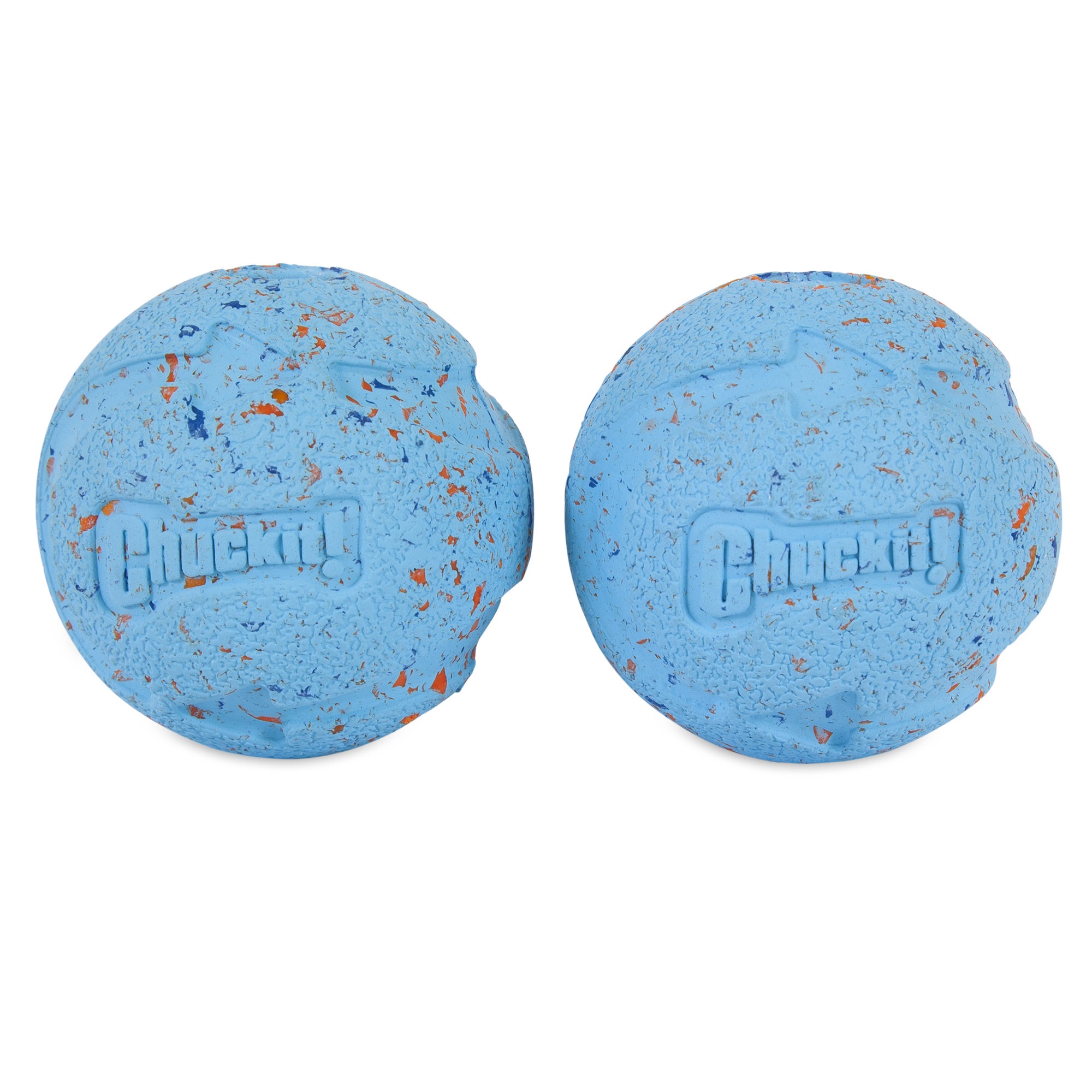 Chuckit! Rebounce Dog Ball Ecofriendly Rubber Fetch Toy For Dogs, Medium 2.5", For Breeds 20 to 60 lb, Pack of 2, Bright Blue