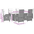 thumbnail image 4 of vidaXL 7 Piece Garden Dining Set with Cushions Grey Poly Rattan, 4 of 4