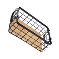 thumbnail image 1 of Wire Basket Grid Desktop Finishing Storage Baskets All-Purpose with Handles Shelf Kitchen Organizer Corner Frame Black S/32*22*11cm, 1 of 9