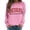 Pink, variant on Gunia Sweatshirt Women Jesus Printed Round Neck Long Sleeved Sportswear Pullover Tops Sweatshirt Fall Fashion Clothes Beige S-2Xl