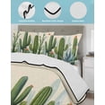 thumbnail image 4 of Green Cactus Full Size Down Alternative Comforter, Lightweight Comforter Quilt Bedding Set with Pillow Shams Watercolor Summer Botanical Beige All Seasons Bed Comforter Duvet Insert 78"x90", 4 of 7