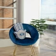 thumbnail image 3 of Sparkles Home Hamsa Shaped Pillow, Luminous Rhinestones on Silver Velvet Black, 3 of 3