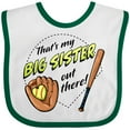 thumbnail image 3 of Inktastic That's My Big Sister out There Softball Boys or Girls Baby Bib, 3 of 4