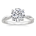 thumbnail image 3 of vylahjewellery Classic Round Cut Moissanite Diamond Engagement Ring for Her 10K Vermeil Yellow Gold Anniversary Ring Twisted Pave Band Bridal Ring Set, 3 of 8