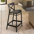 thumbnail image 2 of Compamia Cross Contemporary Resin Indoor Outdoor Counter Stool - Set of 1, Black, 2 of 7