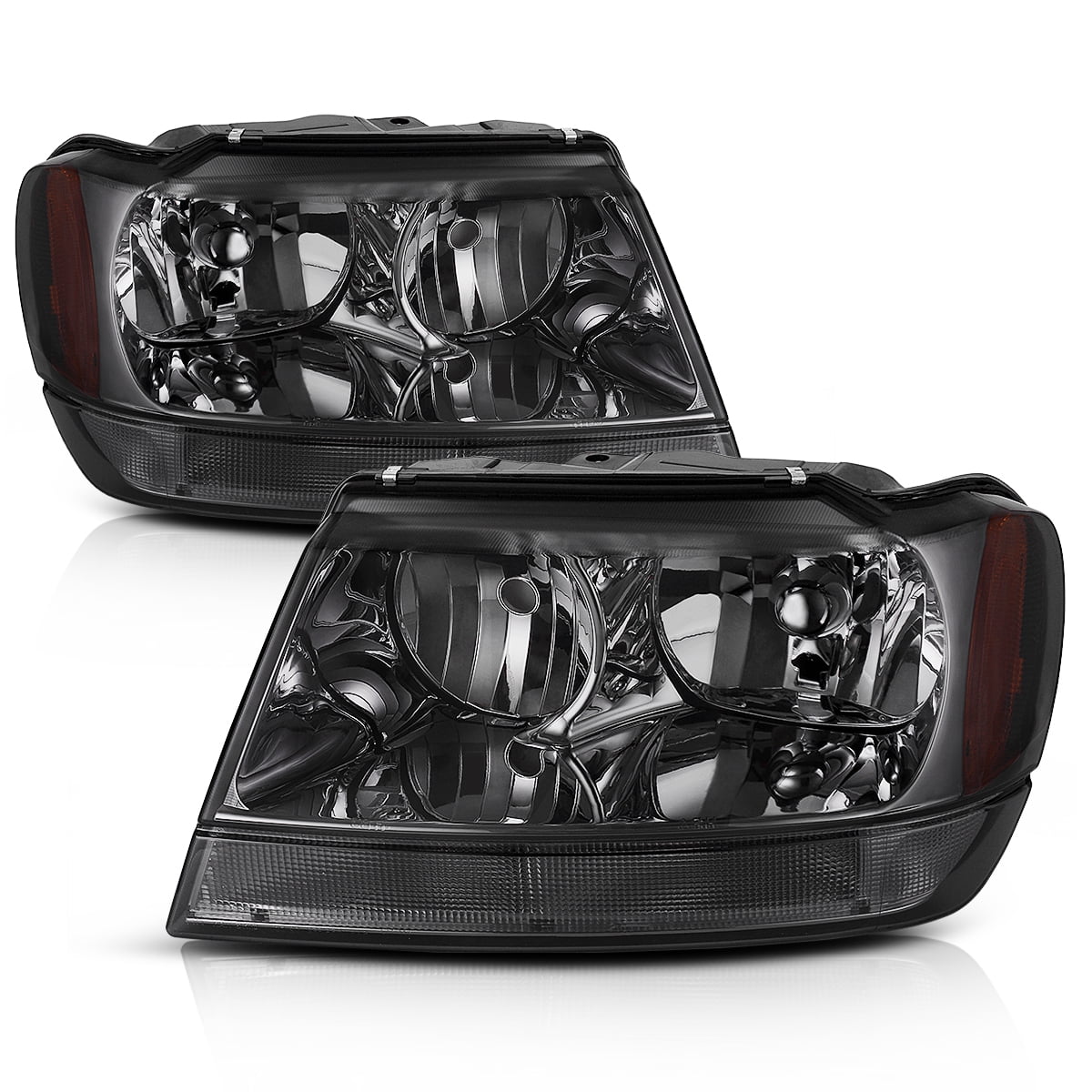 RVNI Headlights Assembly for1999-2004 Jeep Grand Cherokee Smoked