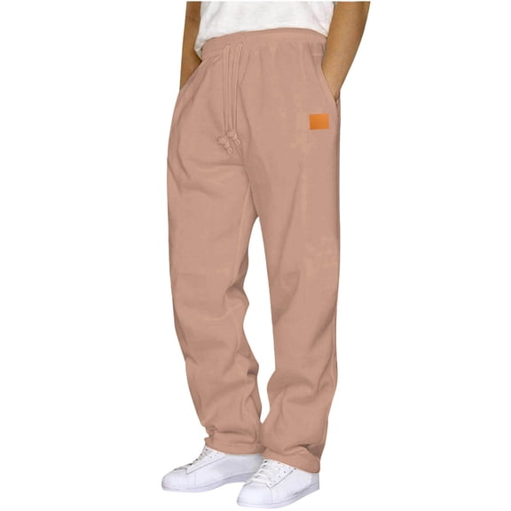 Dlentnea Mens Sweatpants Lounge Baggy Casual Drawstring Elastic Waist Jogger Open Bottom with Pockets