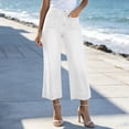 thumbnail image 5 of High Rise Slimming Jeans Washed Straight Leg Stretch Denim Pants Solid Color Elastic Waistband Button Zip Casual Trousers with Pockets, 5 of 8