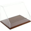 Plymor Clear Acrylic Slanted Front Display Case with Hardwood Base, 12" W x 8" D x 8" H