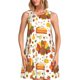thumbnail image 1 of Easygdp Thanksgiving With Turkey para Vestido Transpirable de Mujer, Vestido Suelto de Manga Corta con Pliegues y Bolsillos para el Verano, 1 of 7
