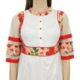 thumbnail image 4 of Bimba Women's Long Flared White Anarkali Kurti Kurta Indian Classic Blouse-20, 4 of 5