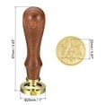 thumbnail image 2 of Uxcell Alphabet A Wax Seal Stamp Initial Letter Sealing Wax Stamp Retro Removable Brass Head Wooden Handle, Style 3, 2 of 6