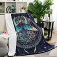thumbnail image 6 of Kainsy Moth Plush Blanket Witchy Moon Phase and Stars Purple Butterfly Flannel Throw Blankets for Adults Kids Fantasy Zodiac Galaxy Blanket Boho Fuzzy Blanket for Sofa Couch Chair(60"x80"), 6 of 9