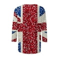 thumbnail image 5 of Union Jack Flag Shirts for Womens Fashion UK United Kingdom Flag Tshirts Great Britain British Women Girl T-Shirt 3/4 Sleeve Summer Tops Casual Dressy Tunic Round Neck Tee Going Out Blouse, 5 of 5