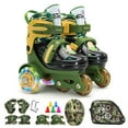 thumbnail image 1 of Zootealy Ensemble de Patins à Roulettes pour Enfants avec Roues Lumineuses et Motif Camouflage - Équipement de Protection, Sac à Dos, Barrages Routiers Inclus - Taille g (31-34), 1 of 6