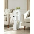 thumbnail image 2 of Kings Brand Furniture Narrow Side Table with Storage Shelf, Slim End Table with Magazine & Remote Holder, Small Space Bedside Table for Living Room or Bedroom, White, 2 of 6