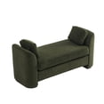 thumbnail image 3 of Christopher Knight Home 53.2" Modern Velvet Upholstered Bench with Pillows, Wooden Legs, Olive Green, 3 of 12