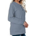 thumbnail image 2 of Rosvigor Sweatshirts for Women Henley Shirts Casual Long Sleeve Ribbed Tunic Button Up Tops, 2 of 6