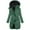 Green, variant on APEXFWDT Women's Plus Size Fleece-Lined Long Puffer Jacket Water-Repellent Hooded Zip-Up Winter Parka Coat Warm Outerwear for Winter Outdoor Walks