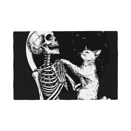 

Placemats Set of 4 / 6 Halloween Vintage Skeleton Cat Placemats for Dining Table Indoor/Outdoors Heat Resistant Washable Placemats 18 x 12