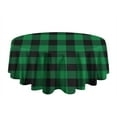 thumbnail image 5 of Buffalo Plaid Green Black Round Table Cloth,Wrinkle Resistant Table Cover with Polyester,Waterproof Reusable Tableclothes for Home Decor Summer Spring Picnic Dining Holiday (Round,60x60inch), 5 of 6