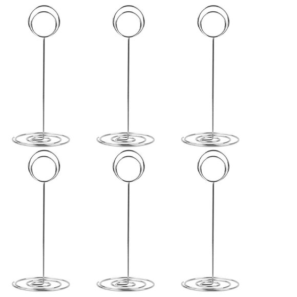Tarjetero para números de mesa Radezon, 22 cm de alto, plateado, paquete de 10