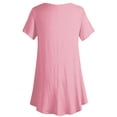 thumbnail image 2 of Made by Johnny Women's Tunic Top Casual T Shirt for Leggings S-5XL Plus Size XXL PINK, 2 of 6