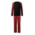 thumbnail image 3 of Hirigin Store Christmas Pajamas for Family Long Sleeve Cartoon Print Tops + Plaid Trousers Set Holiday Nightwear, 3 of 6
